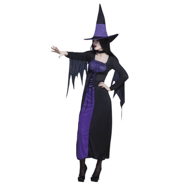 Costume de Sorcière Violette Femme - Taille au Choix - 1