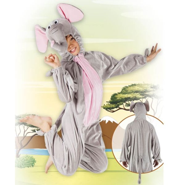 Costume d’Éléphant en Peluche - Taille Enfant - 1